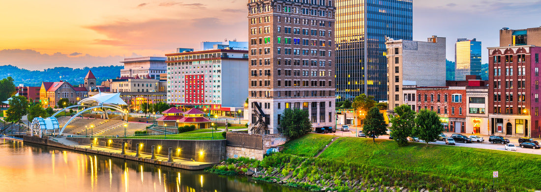 Noah Jigsaw Puzzle Charleston, West Virginia, USA downtown skyline on the river at dusk panorama 1000 pieces