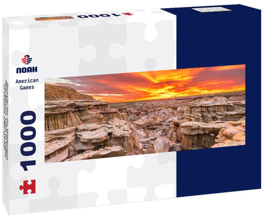 Noah Jigsaw Puzzle Bisti/De-Na-Zin Wilderness, New Mexico, USA at Valley of Dreams after sunset panorama 1000 pieces