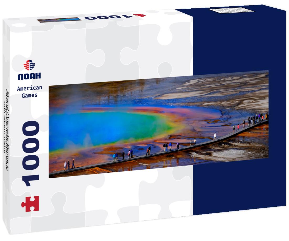 Noah Jigsaw Puzzle Grand Prismatic Spring in Yellowstone National Park with steam rising panorama 1000 pieces