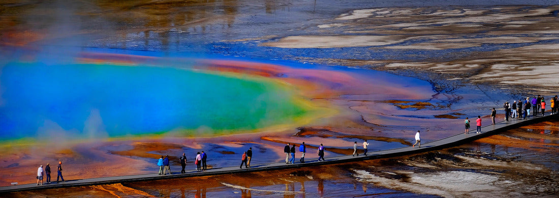 Noah Jigsaw Puzzle Grand Prismatic Spring in Yellowstone National Park with steam rising panorama 1000 pieces