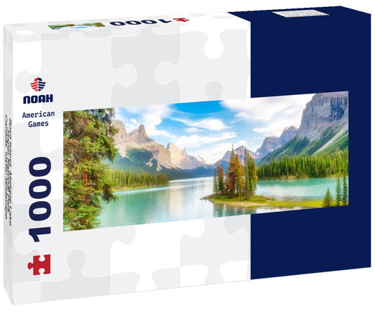 Noah Jigsaw Puzzle Spirit Island, Maligne Lake, Jasper National Park, Canada. Idyllic landscape panorama 1000 pieces