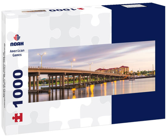 Noah Jigsaw Puzzle Bradenton, Florida, USA Downtown at Manatee River at dusk panorama 1000 pieces