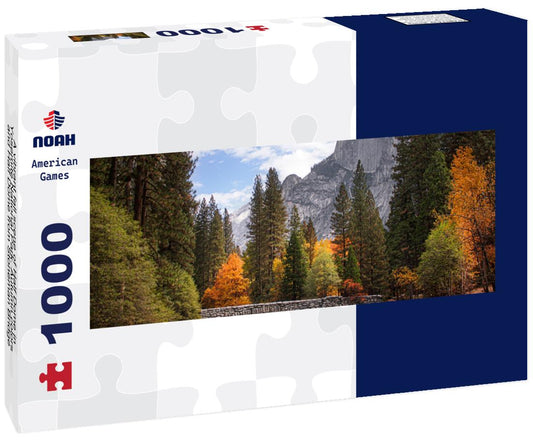 Noah Jigsaw Puzzle A vibrant fall scene of Half Dome in Yosemite National Park. Autumn colors and Half Dome from Stoneman Bridge panorama 1000 pieces