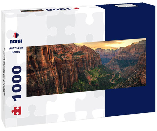 Noah Jigsaw Puzzle Sunset on Canyon Overlook, Zion National Park, Utah panorama 1000 pieces