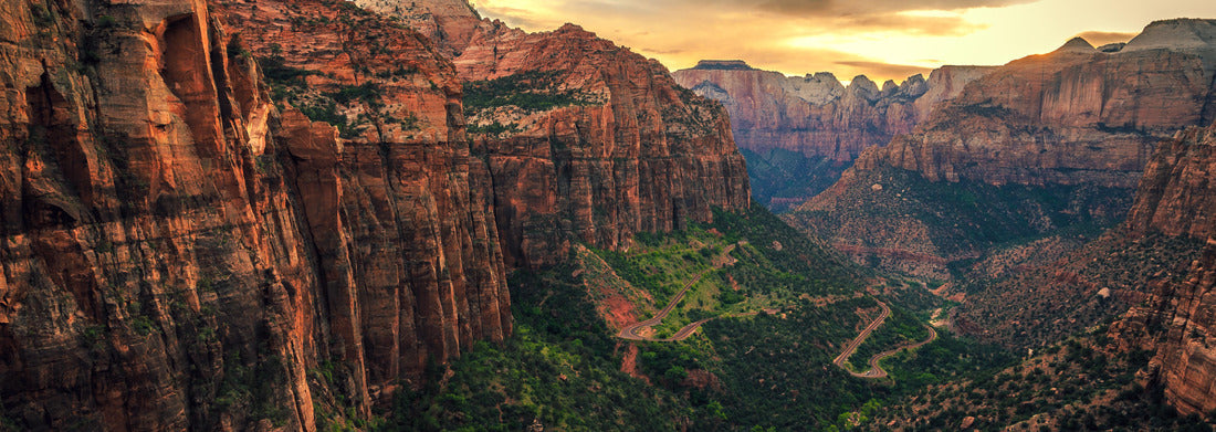 Noah Jigsaw Puzzle Sunset on Canyon Overlook, Zion National Park, Utah panorama 1000 pieces