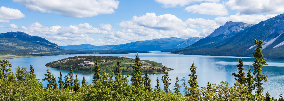 Noah Jigsaw Puzzle Bove Island and Tagish Lake in Yukon, Canada in summer panorama 1000 pieces