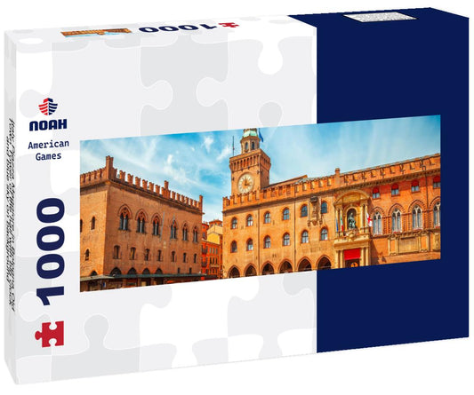 Noah Jigsaw Puzzle Italy Piazza Maggiore in Bologna Old Town Tower of the hall with big clock and blue sky on background panorama 1000 pieces
