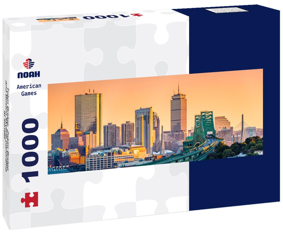 Noah Jigsaw Puzzle Tobin Bridge, Zakim Bridge and Boston skyline panorama at sunset panorama 1000 pieces