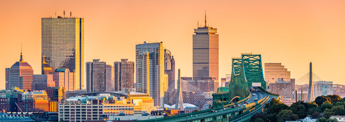 Noah Jigsaw Puzzle Tobin Bridge, Zakim Bridge and Boston skyline panorama at sunset panorama 1000 pieces