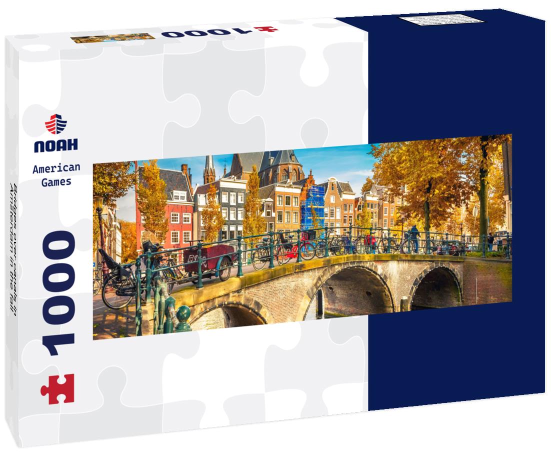 Noah Jigsaw Puzzle Bridges over canals in Amsterdam in the fall panorama 1000 pieces