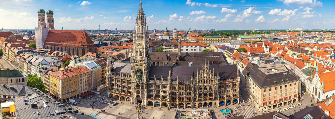 Noah Jigsaw Puzzle Munich Germany (Munich), Panorama City Skyline at Marienplatz City Hall panorama 1000 pieces