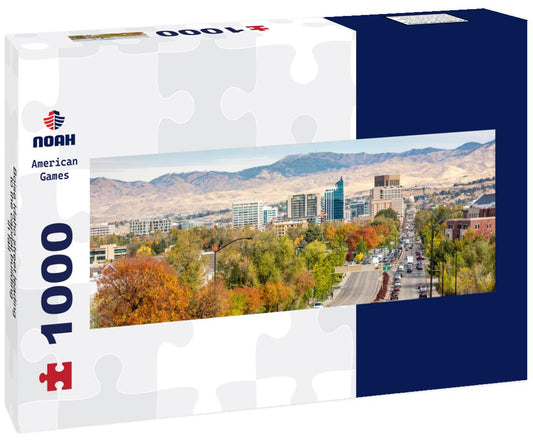 Noah Jigsaw Puzzle Boise Idaho street leading to the capital building in fall panorama 1000 pieces