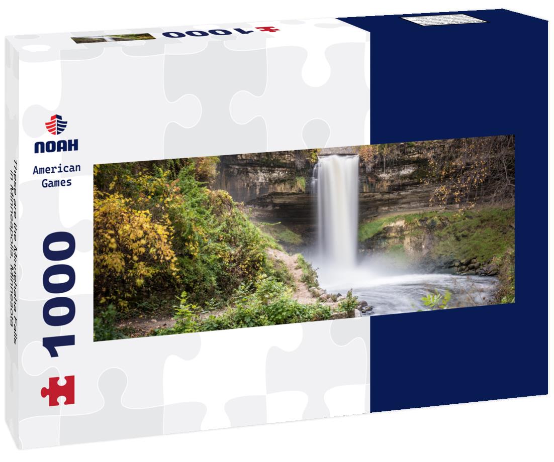 These are the Minnehaha Falls in Minneapolis, Minnesota 1000pc Panoramic Puzzle