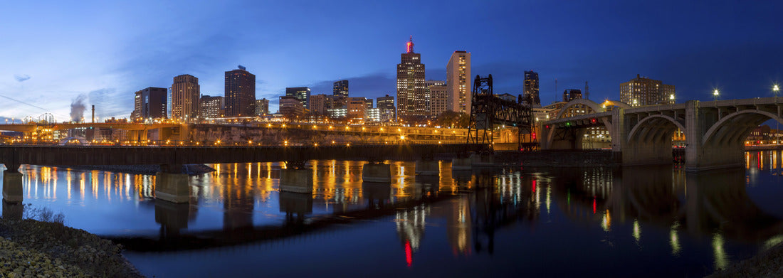 Noah Jigsaw Puzzle A Wide Panoramic Shot of the Skyscrapers of Downtown St Paul, Minnesota Reflecting Across the Mississippi River during an Autumn Twilight panorama 1000 pieces