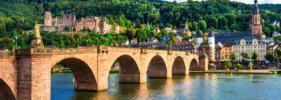 Noah Jigsaw Puzzle medieval Heidelberg - view of the famous bridge Karl Theodor and the palace panorama 1000 pieces