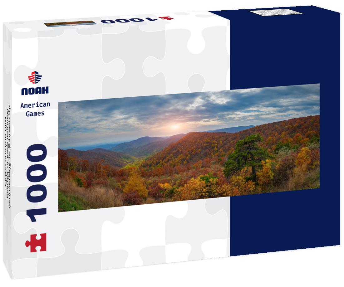 Noah Jigsaw Puzzle An overlook at Shenandoah National Park in Virginia with autumn colors panorama 1000 pieces