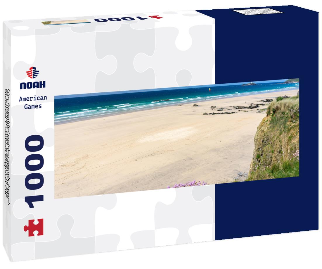 Noah Jigsaw Puzzle The beautiful golden sandy beach at Gwithian with Godrevy in the distance Cornwall England UK panorama 1000 pieces