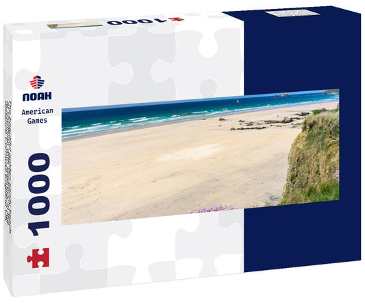 Noah Jigsaw Puzzle The beautiful golden sandy beach at Gwithian with Godrevy in the distance Cornwall England UK panorama 1000 pieces