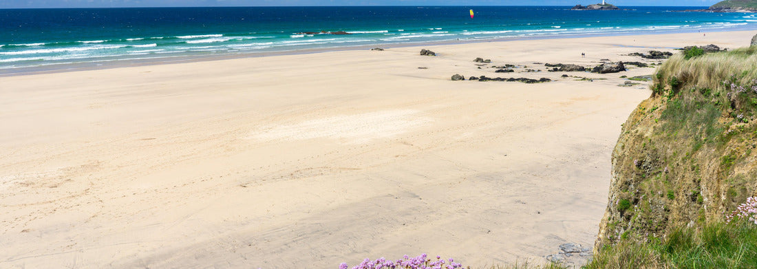 Noah Jigsaw Puzzle The beautiful golden sandy beach at Gwithian with Godrevy in the distance Cornwall England UK panorama 1000 pieces