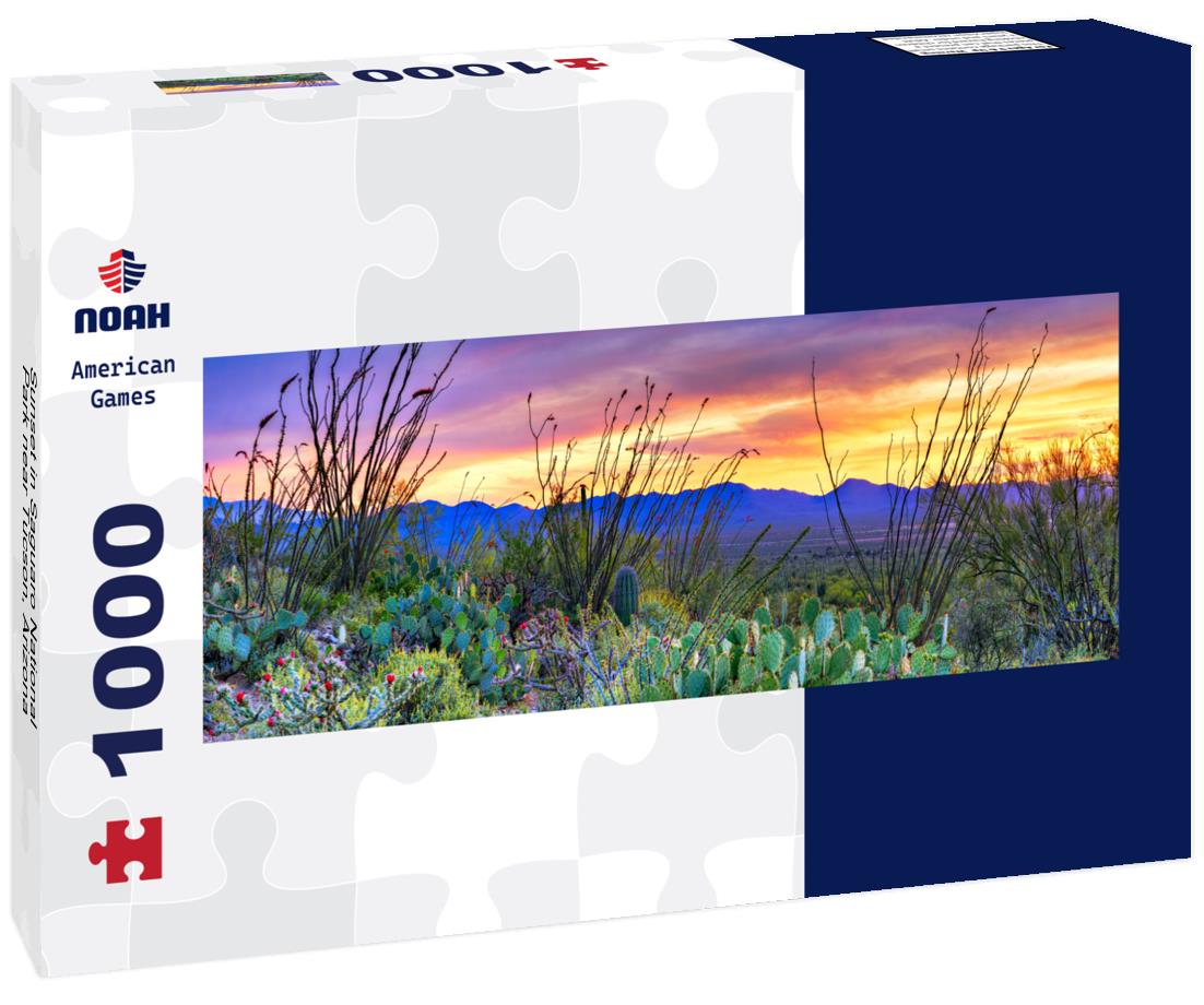 Noah Jigsaw Puzzle Sunset in Saguaro National Park near Tucson, Arizona panorama 1000 pieces