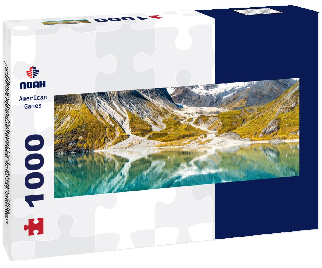 Noah Jigsaw Puzzle Glacier Bay National Park, Alaska, USA. Amazing glacial landscape showing mountain peaks and glaciers on clear blue sky summer day panorama 1000 pieces