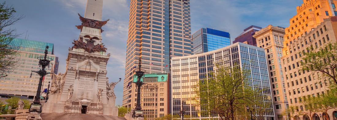 Noah Jigsaw Puzzle Indianapolis. Cityscape image of downtown Indianapolis, Indiana during twilight blue hour panorama 1000 pieces