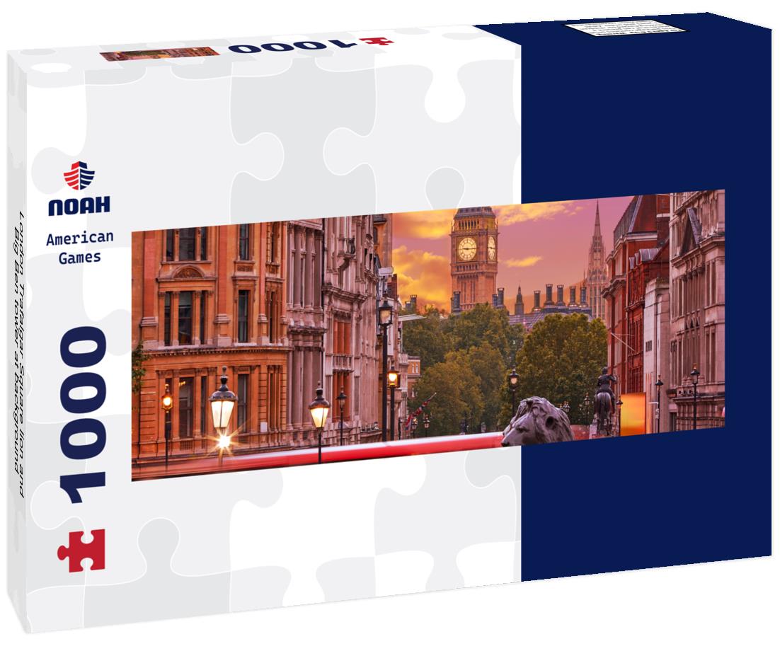 Noah Jigsaw Puzzle London Trafalgar Square lion and Big Ben tower at background panorama 1000 pieces