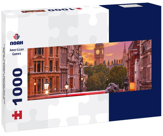 Noah Jigsaw Puzzle London Trafalgar Square lion and Big Ben tower at background panorama 1000 pieces