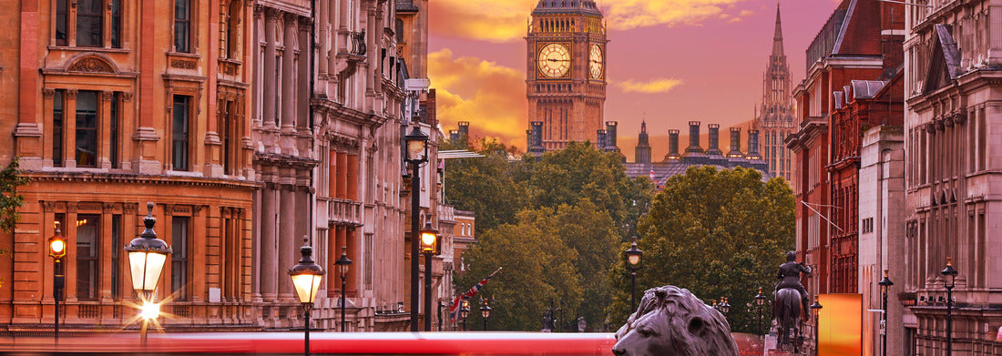 Noah Jigsaw Puzzle London Trafalgar Square lion and Big Ben tower at background panorama 1000 pieces