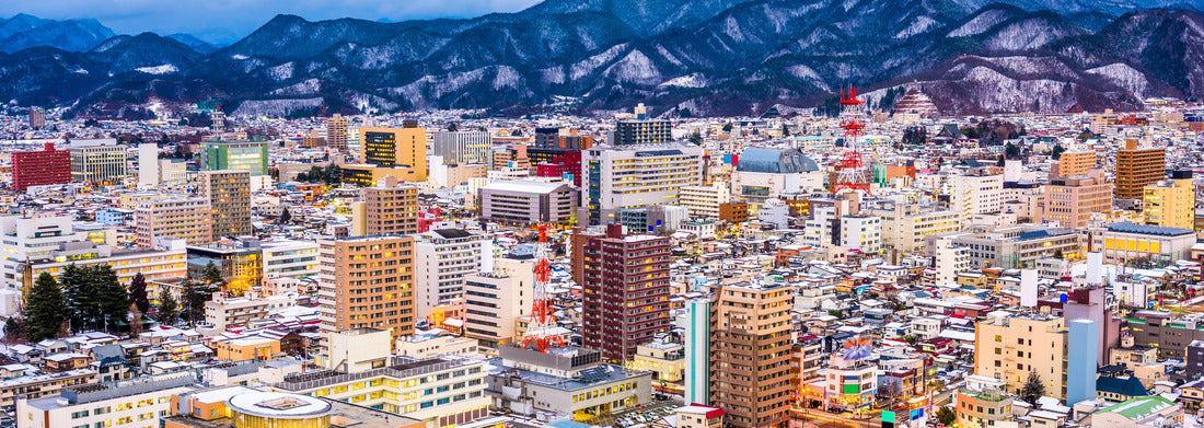 Yamagata, Japan City skyline at night 1000pc Panoramic Puzzle