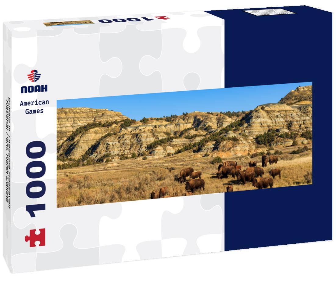 Noah Jigsaw Puzzle Buffalo in Theodore Roosevelt National Park, North Dakota panorama 1000 pieces