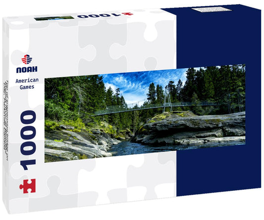 Noah Jigsaw Puzzle Top of suspension bridge on English River at Beautiful Day, Parksville Canada panorama 1000 pieces