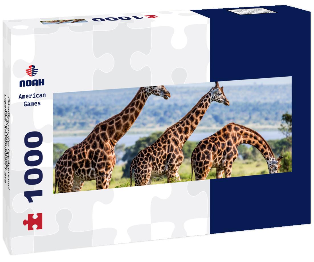 Noah Jigsaw Puzzle Giraffes on the background of the Nile. Africa. Uganda. Murchinson Falls National Park panorama 1000 pieces