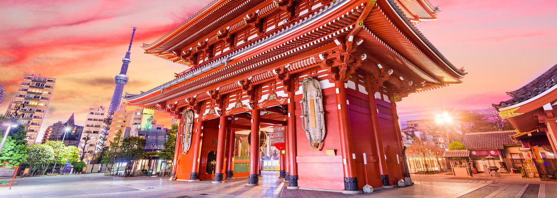 Noah Jigsaw Puzzle Temple gate in Tokyo, Japan panorama 1000 pieces