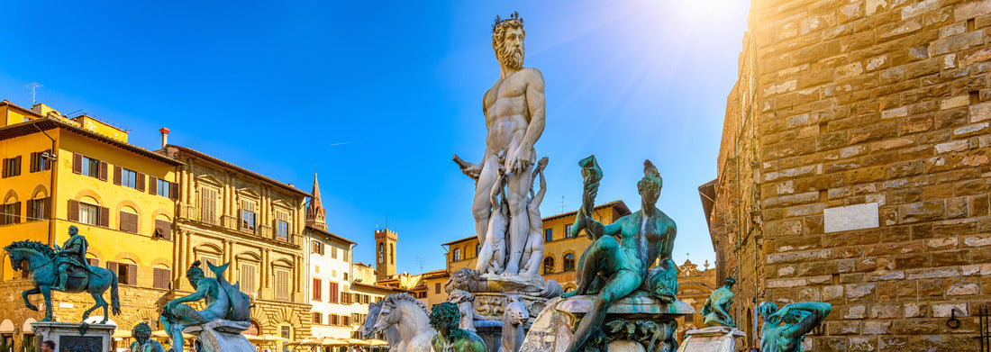 Noah Jigsaw Puzzle Fountain Neptune on the Piazza della Signoria in Florence, Italy. Florence's famous fountain. Florentine architecture. One of the main landmarks of Florence panorama 1000 pieces