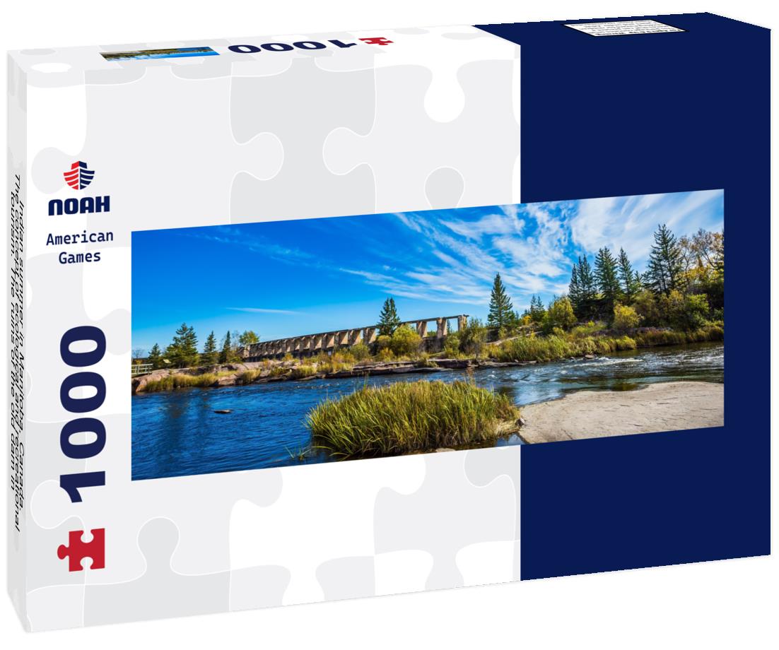 Noah Jigsaw Puzzle Indian summer in Manitoba, Canada. The concept of ecological and recreational tourism. The ruins of the old dam in the park of the old Pinawa dams panorama 1000 pieces
