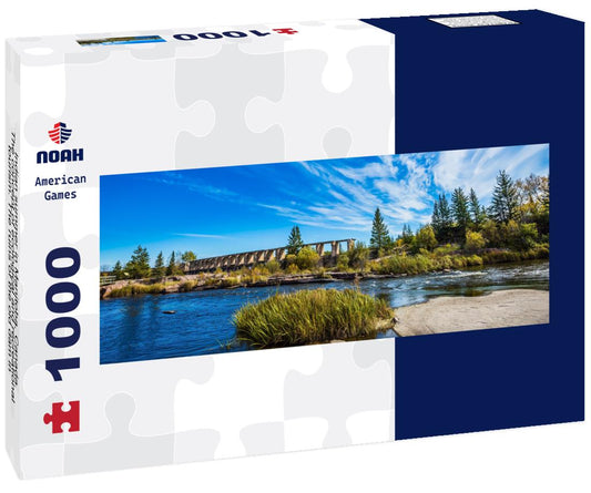 Noah Jigsaw Puzzle Indian summer in Manitoba, Canada. The concept of ecological and recreational tourism. The ruins of the old dam in the park of the old Pinawa dams panorama 1000 pieces