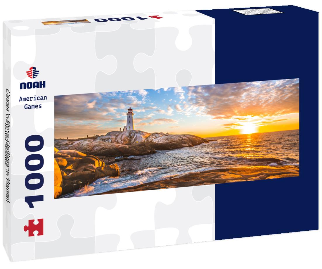 Noah Jigsaw Puzzle Peggy's Cove Hellhouse Sunset Ocean view landscape in Halifax, Nova Scotia panorama 1000 pieces