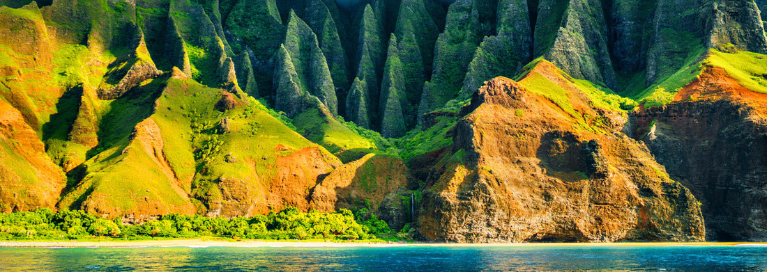 Noah Jigsaw Puzzle Na Pali Coast, Kauai, Hawaii view from an ocean sunset cruise tour. Scenery of the natural coast on the island of Kauai, Hawaii, USA panorama 1000 pieces