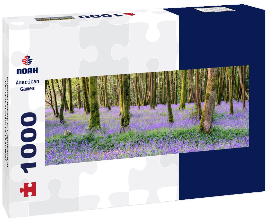 Noah Jigsaw Puzzle Bluebell woods in Camborne in the countryside of Cornwall panorama 1000 pieces