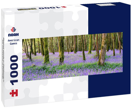 Noah Jigsaw Puzzle Bluebell woods in Camborne in the countryside of Cornwall panorama 1000 pieces