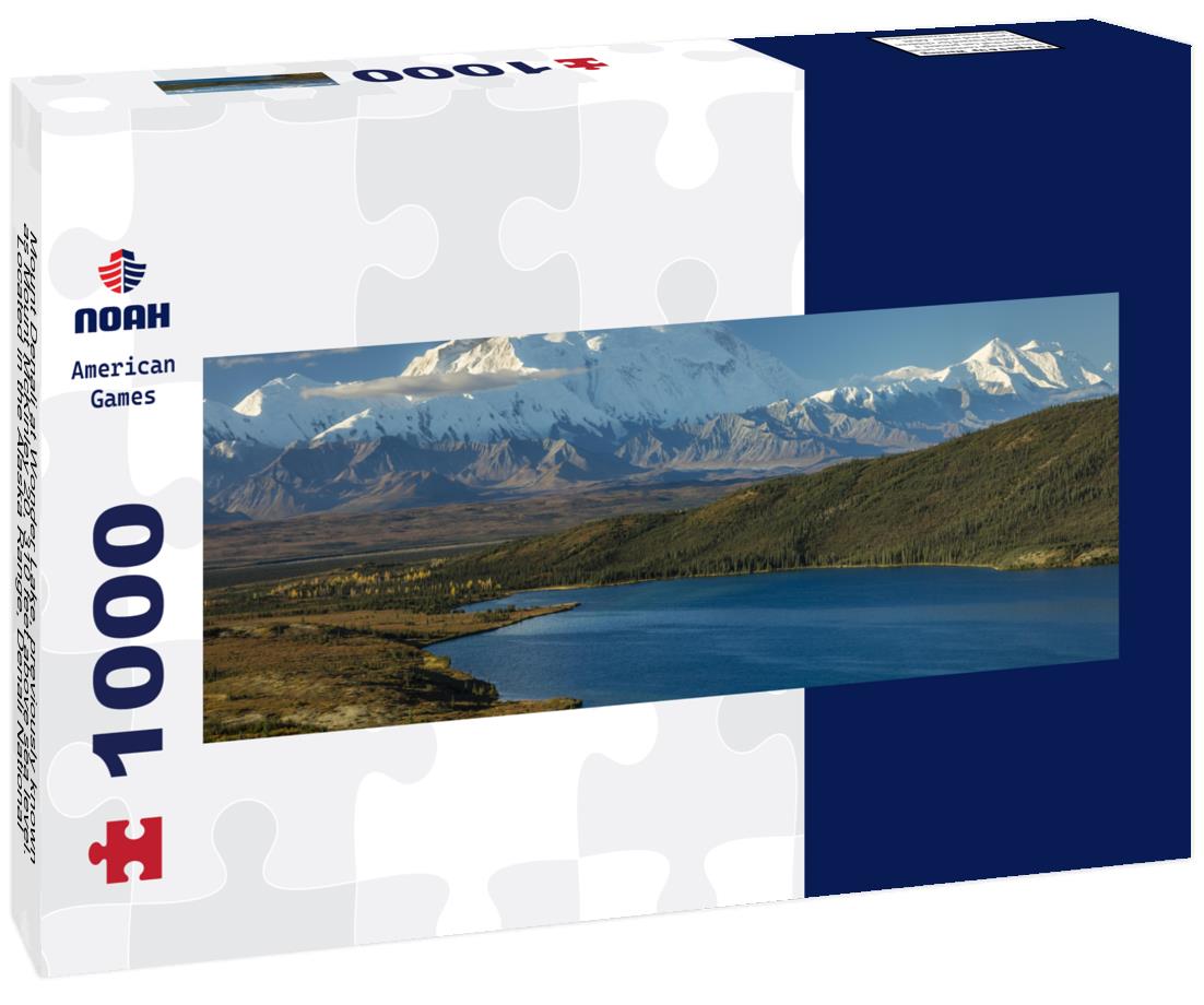 Noah Jigsaw Puzzle Mount Denali at Wonder Lake, previously known as Mount McKinley 20, 310 feet above sea level. Located in the Alaska Range, Denali National Park and Preserve, Alaska - Sunrise panorama 1000 pieces