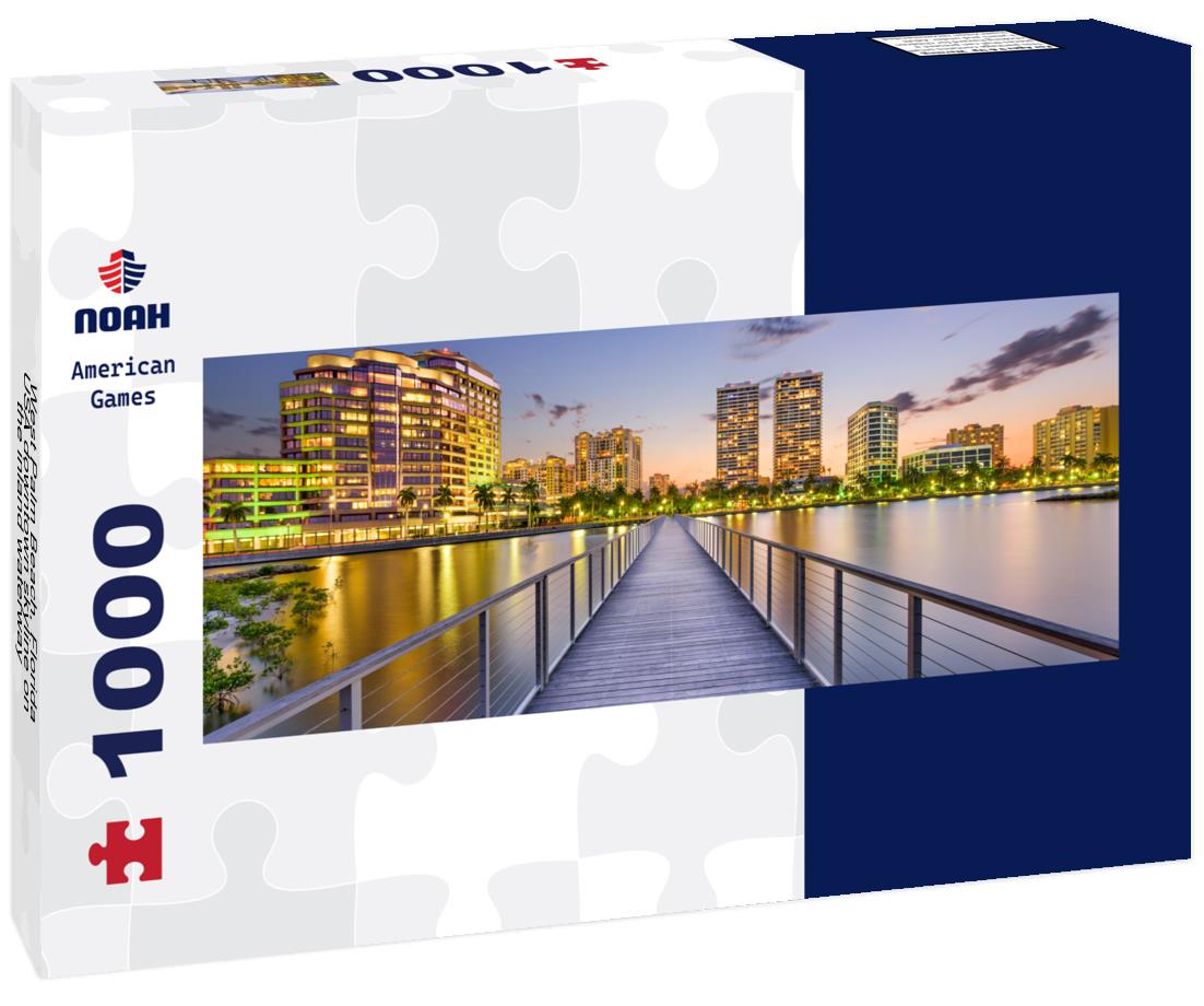 Noah Jigsaw Puzzle West Palm Beach, Florida, USA downtown skyline on the inland waterway panorama 1000 pieces