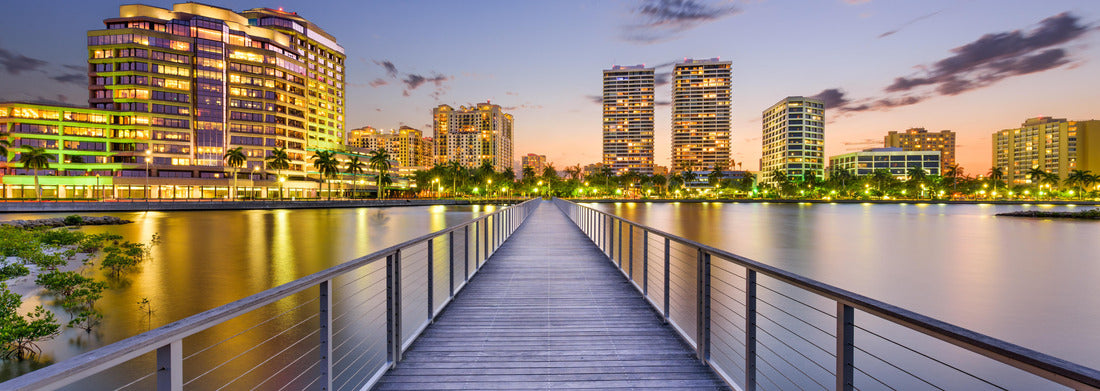 Noah Jigsaw Puzzle West Palm Beach, Florida, USA downtown skyline on the inland waterway panorama 1000 pieces