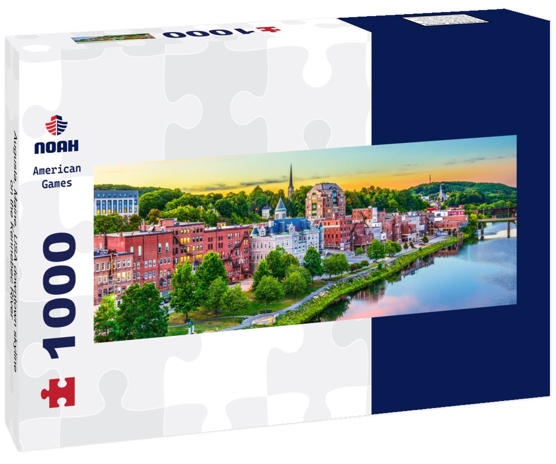 Noah Jigsaw Puzzle Augusta, Maine, USA downtown skyline on the Kennebec River panorama 1000 pieces