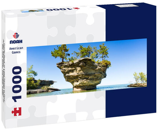 Noah Jigsaw Puzzle Turnip Rock at Lake Huron in Port Austin Michigan. Underwater view of the rock under the clear water panorama 1000 pieces