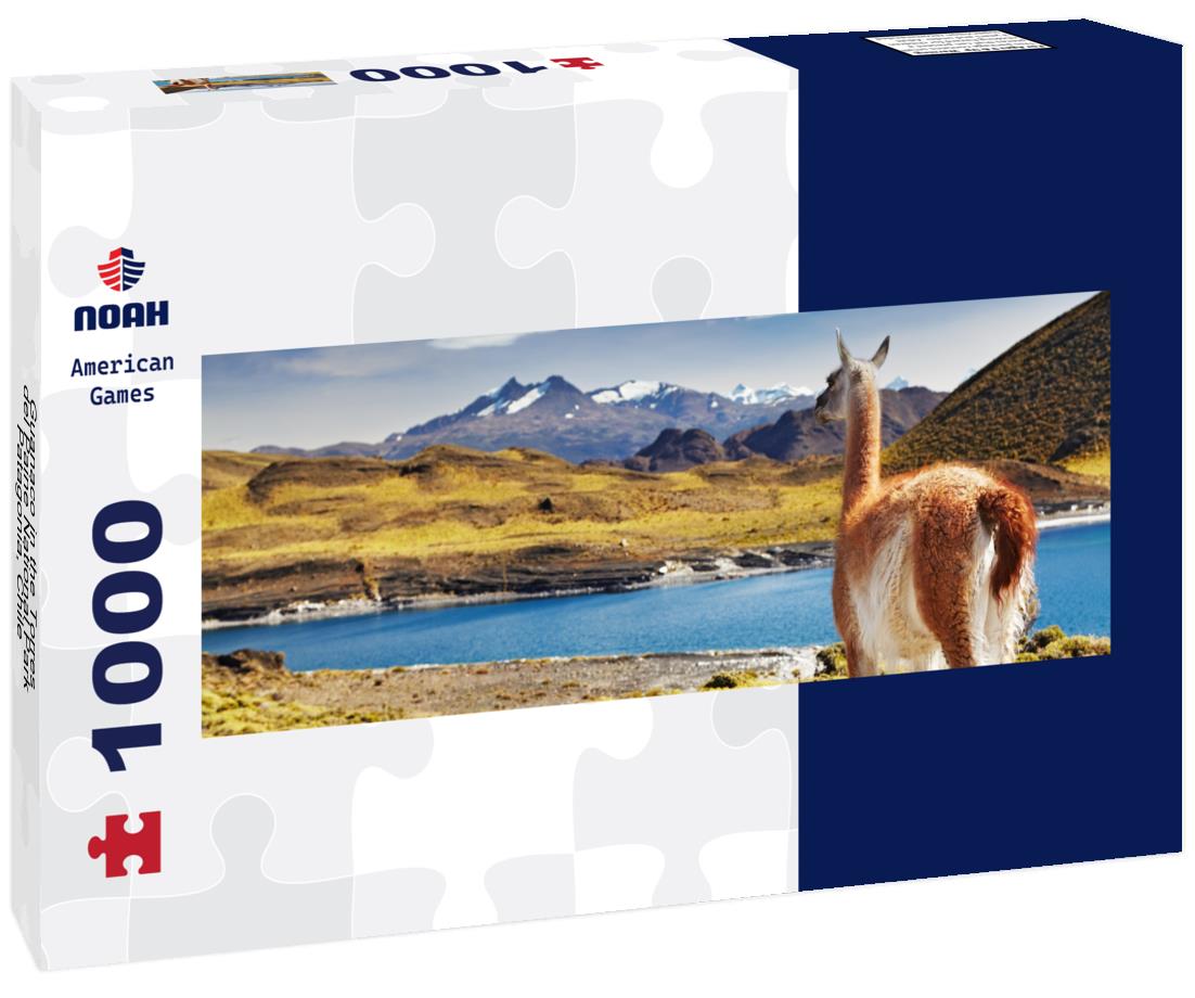 Noah Jigsaw Puzzle Guanaco in the Torres del Paine National Park, Patagonia, Chile panorama 1000 pieces
