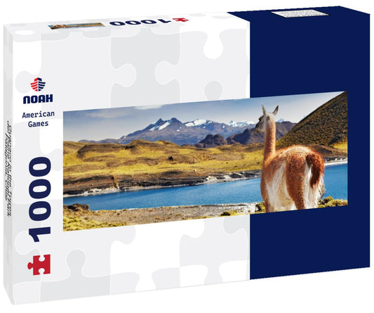 Noah Jigsaw Puzzle Guanaco in the Torres del Paine National Park, Patagonia, Chile panorama 1000 pieces