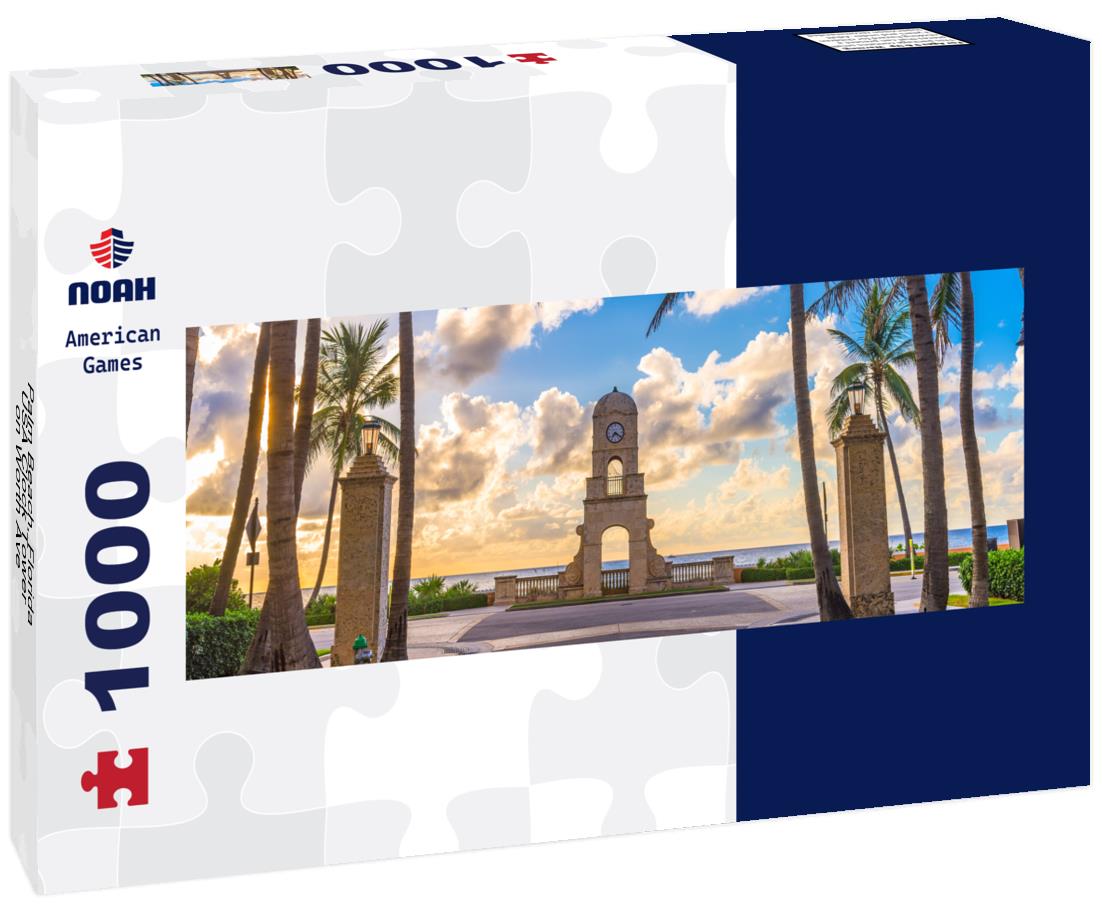 Noah Jigsaw Puzzle Palm Beach, Florida, USA Clock Tower on Worth Ave panorama 1000 pieces