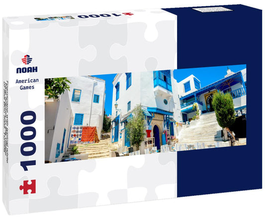 Noah Jigsaw Puzzle Townscape with typical white, blue houses in the village of Sidi Bou Said. Tunisia panorama 1000 pieces